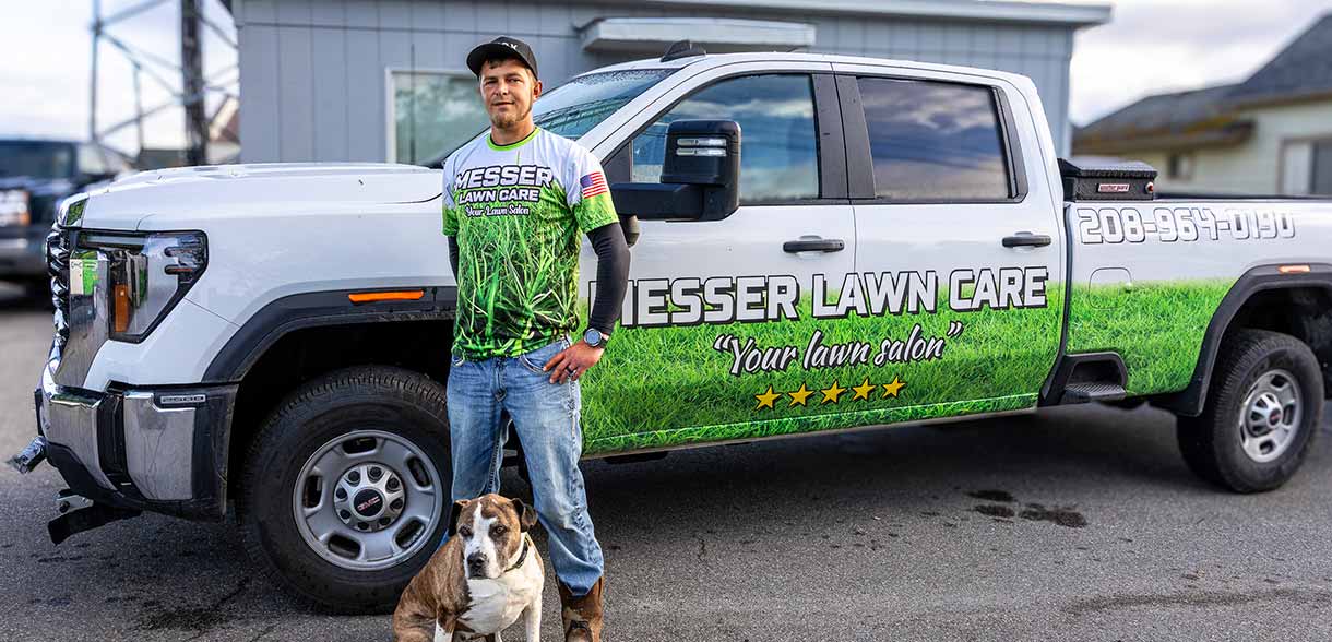 Local-Messer-Team-homepage Dylan Messer standing in front of his business