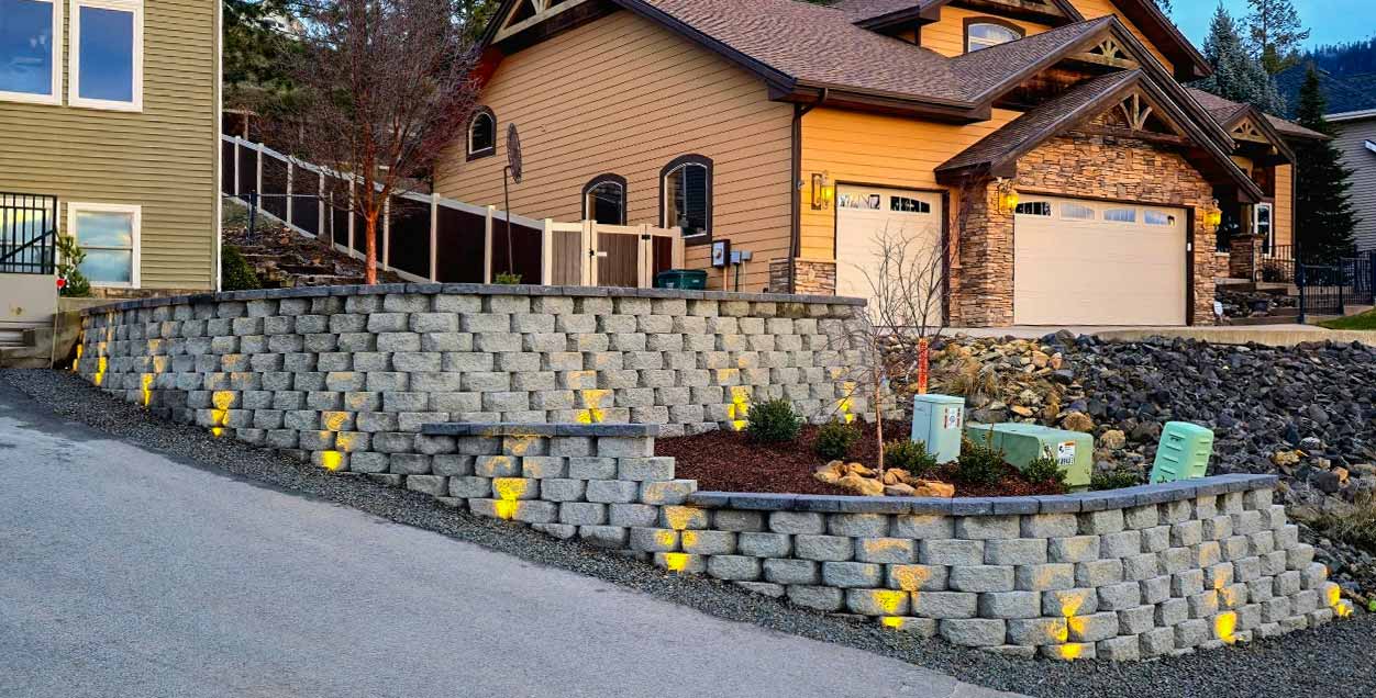Retaining Wall Messer Lawn Care built