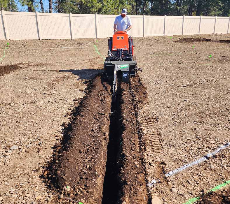 digging sprinkler lines