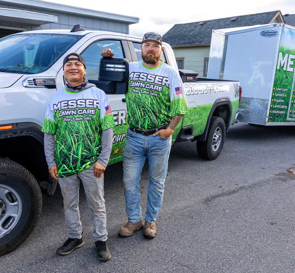 team-you-can-trust Messer team you can trust standing in front of truck and trailer